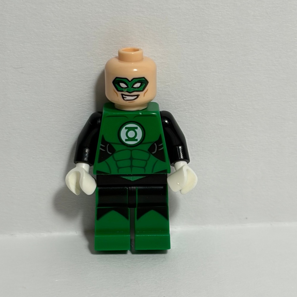 LEGO Minifigure Green Lantern Hal Jordan White Hands DC Super Hero FLAW NO HAIR